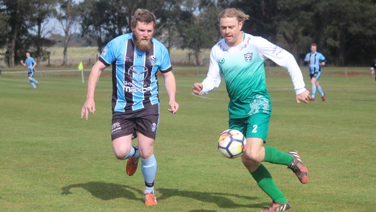 Eyes on the ball: The Stags pushed Marulan right to the brink in their semi-final fixture on Saturday, which took place at Crookwell. Photo: Zac Lowe. 