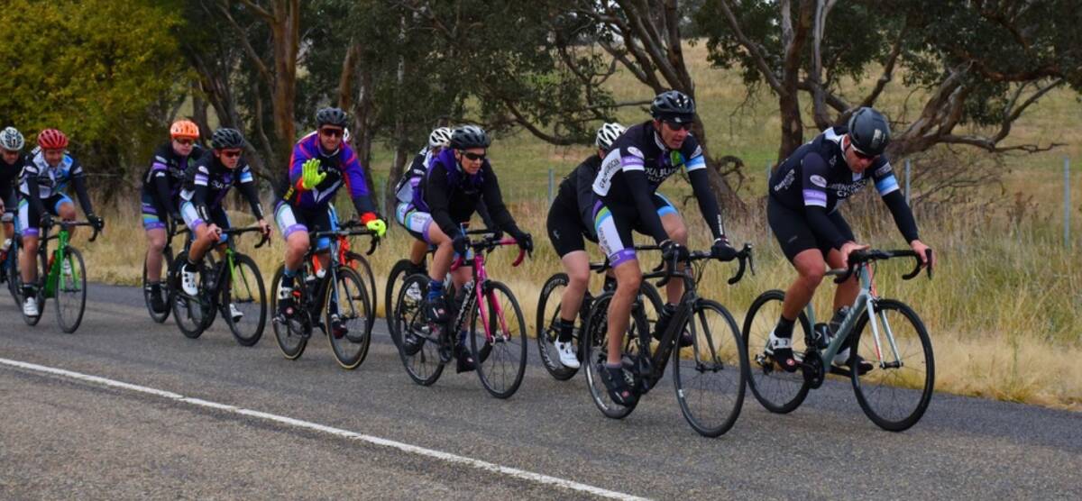 Getting ready: Goulburn's cyclists warm up ahead of the 2019 Interclub Series race in Gunning over the weekend, which featured a number of strong performances. Photo: David Carmichael.