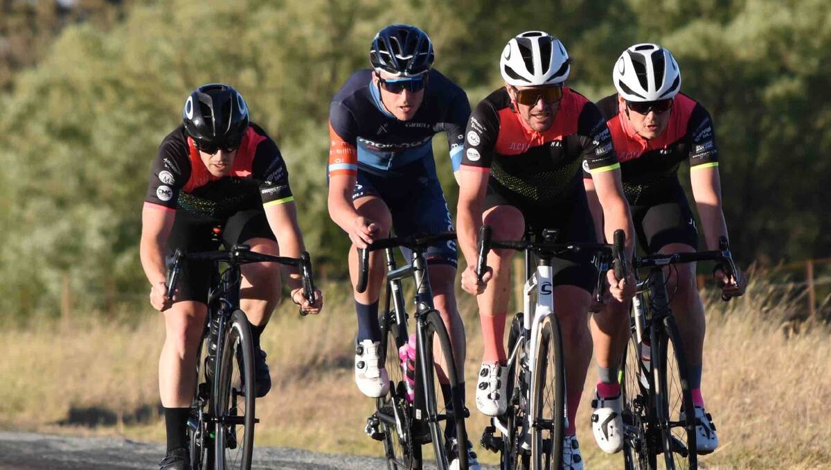 Hard yakka: The Goulburn Cycle Club's huge turnout prompted a competitive handicap race last week. Photo: David Carmichael. 