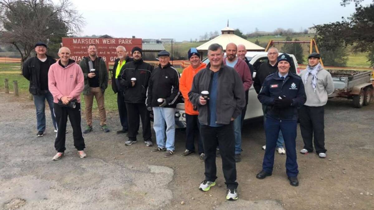 Man stuff: The Goulburn Man Walk group, on the morning of its first anniversary. Photo: The Man Walk/Facebook.