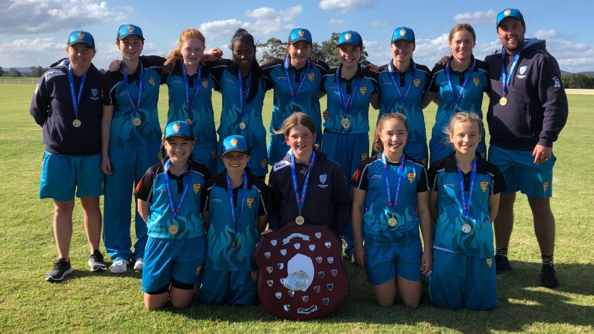 ACT Southern Districts u15s girls, with Bridgette Anable, claimed their second consecutive Country Championships. Photo, Country Cricket NSW