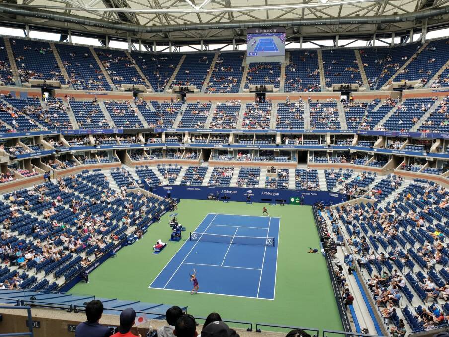 Empty: There are no crowds present at this year's US Open, as opposed to the large numbers in attendance most years. Photo: Zac Lowe.