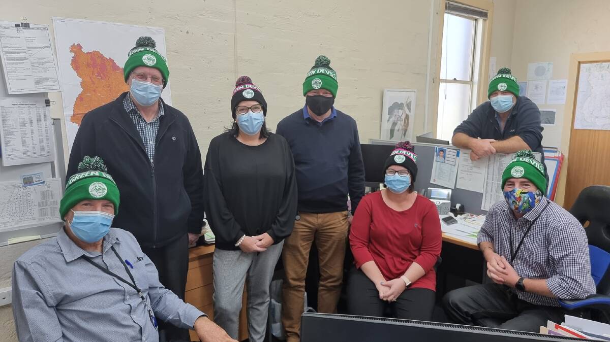 Community support: Almost all of the Crookwell community got behind the Green Devils in their bid to win the Australia's Best Beanie competition. Photo: Upper Lachlan Shire Council. 