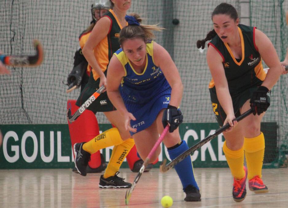 Fast footwork: Aleisha Price, seen here playing for the ACT at the 2019 National Indoor Festival, has previously played for the Australian Under 21 indoor side. Photo: Zac Lowe.