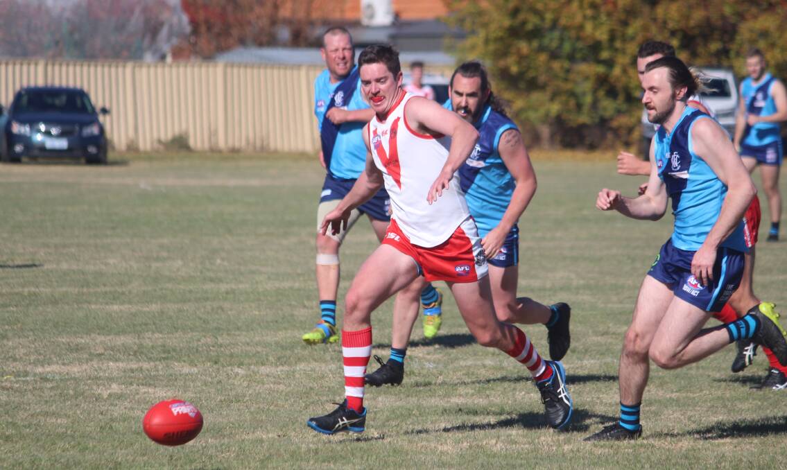 Chasing: The Goulburn Swans made a marked improvement in the back half of their season. Photo: Zac Lowe.