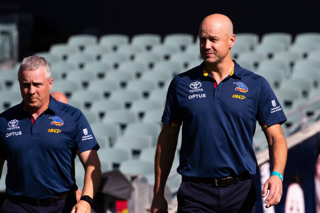 Adelaide Crows senior coach Matthew Nicks looks on during the round 1 AFL match against the Sydney Swans at Adelaide Oval on March 21. Photo: Daniel Kalisz/Getty Images