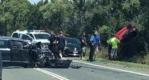 The crash in which Tim Proctor died. Picture: Belinda Dalton/Facebook