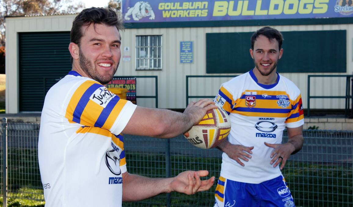 Yo, bro: Mitchell and Tyler Cornish will join brother Nick as they run on for the Goulburn Workers Bulldogs next season. Photo: Burney Wong