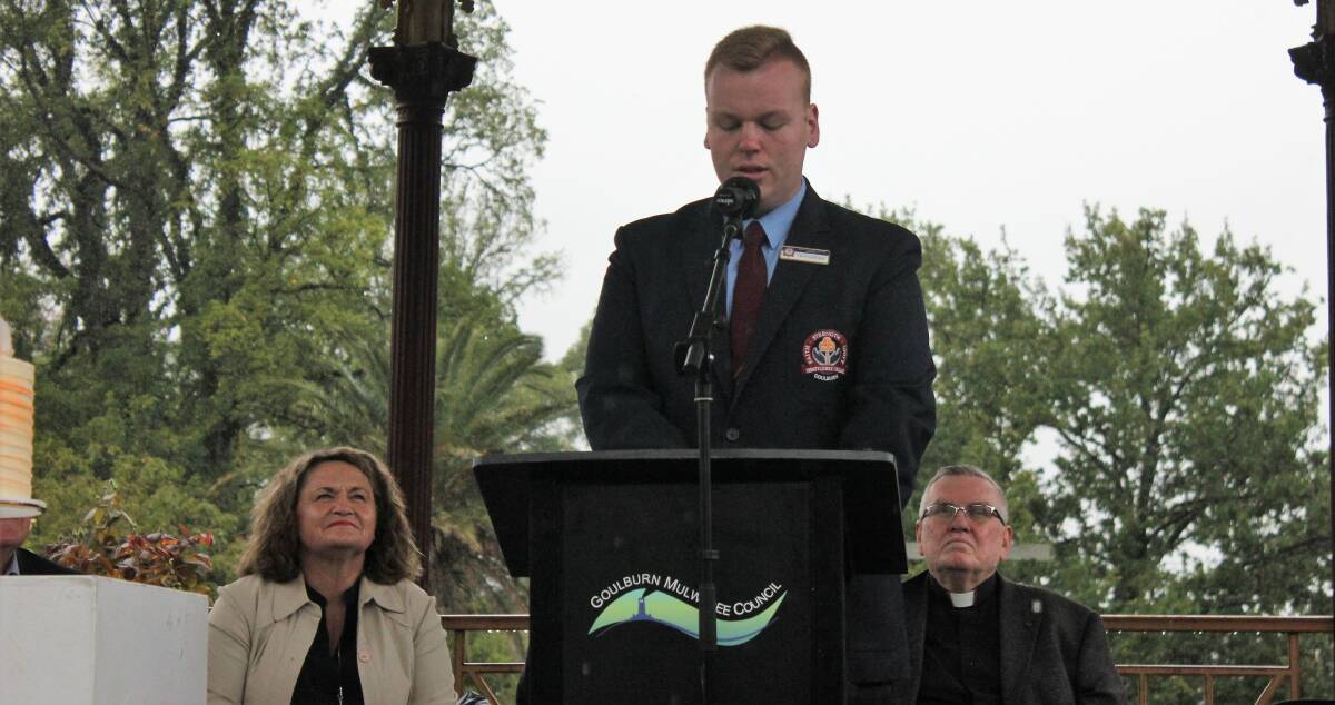 Trinity Catholic College student Tom McEntee said he was proud to say he was raised in Goulburn. Photo: Burney Wong.