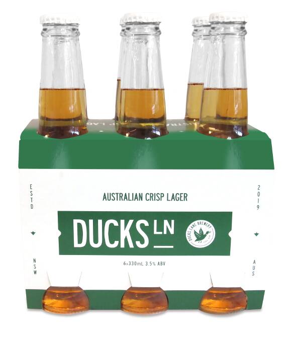 On bottle shop shelves this week, Ducks Lane Australian crisp lager. Photo supplied