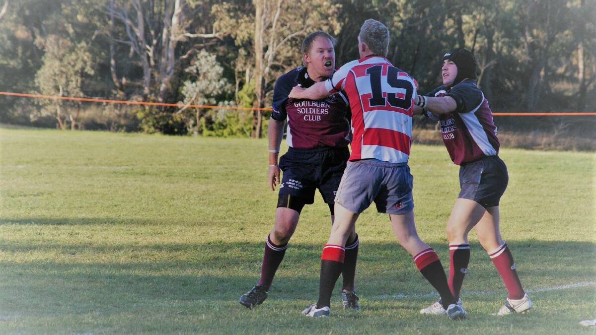 Irrepressible: Thompson's spirit showed on the sporting field, as he fought for his football team. Photo: Goulburn Rugby Union