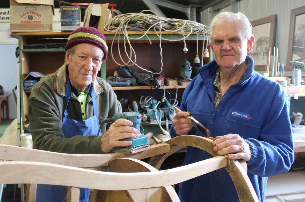 Crookwell Men's Shed secretary Don Southwell and president John Medway. Photo: Mariam Koslay.