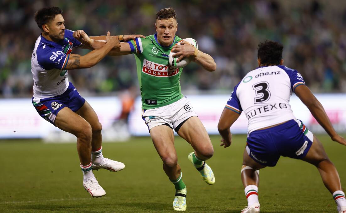 Jack Wighton scored the Raiders' first try. Picture by Keegan Carroll