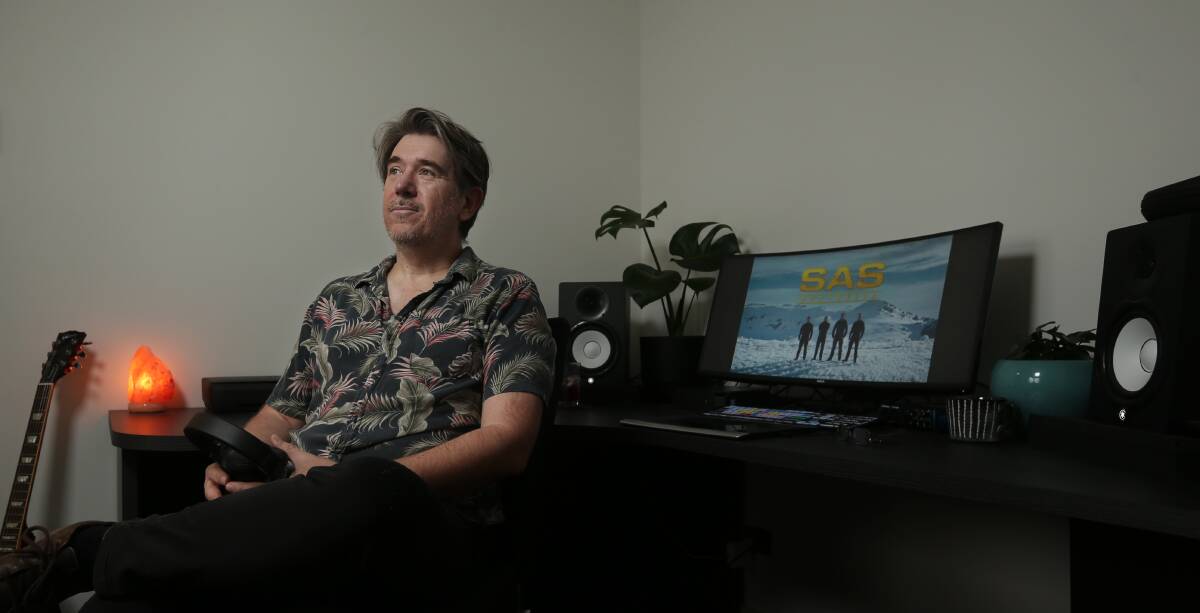 SHAPING THE SHOW: Editor Dean Parker in his home editing suite in Islington, as he works on an episode of "SAS Australia". Picture: Simone De Peak