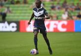 Melbourne Victory's Jason Geria was sent off in the 51st minute against Brisbane. (Morgan Hancock/AAP PHOTOS)