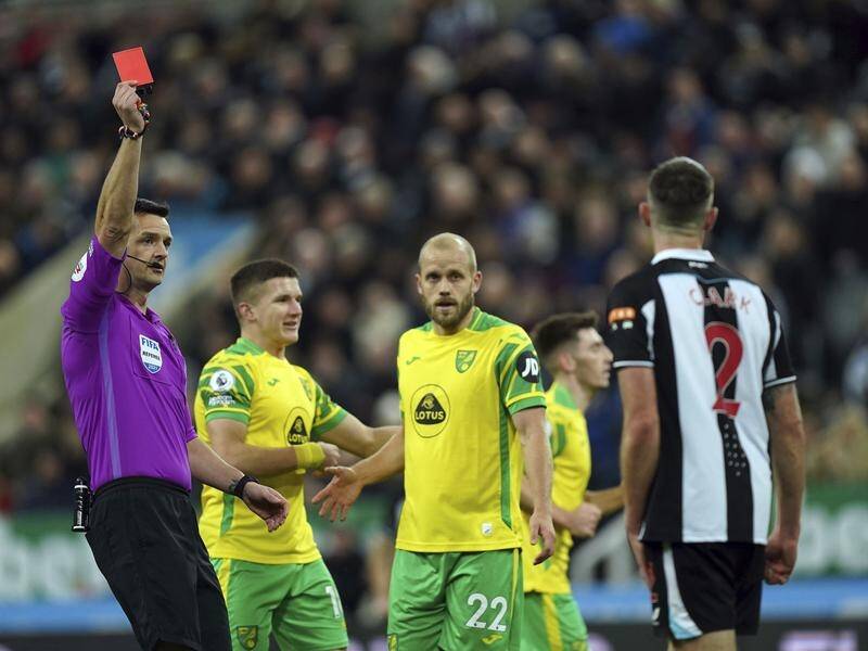 Newcastle United played all but nine minutes of their 1-1 draw against Norwich with 10 men.
