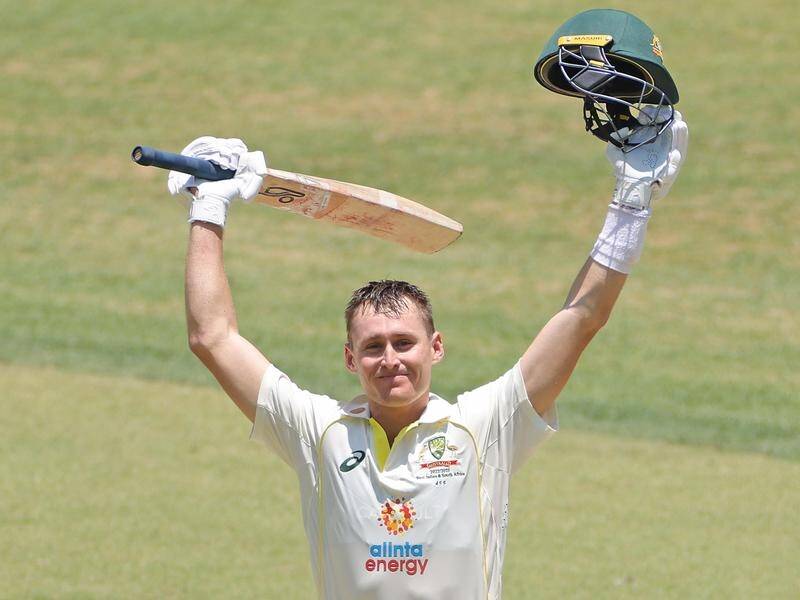 Marnus Labuschagne is the eighth player to score a double-century and a ton in the same Test. (Richard Wainwright/AAP PHOTOS)