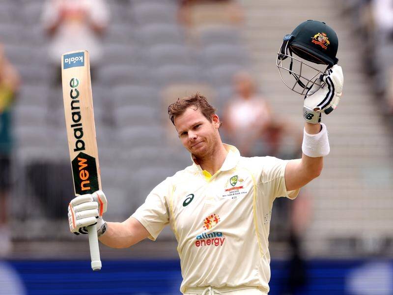 Steve Smith has his mojo back, scoring 200 not out for Australia against West Indies in Perth. (Richard Wainwright/AAP PHOTOS)