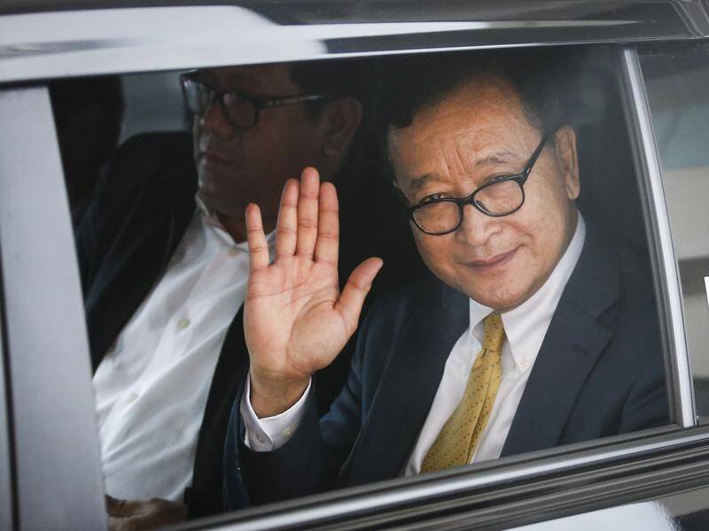 Veteran opposition figure Sam Rainsy says he hopes to return to Cambodia "very soon".
