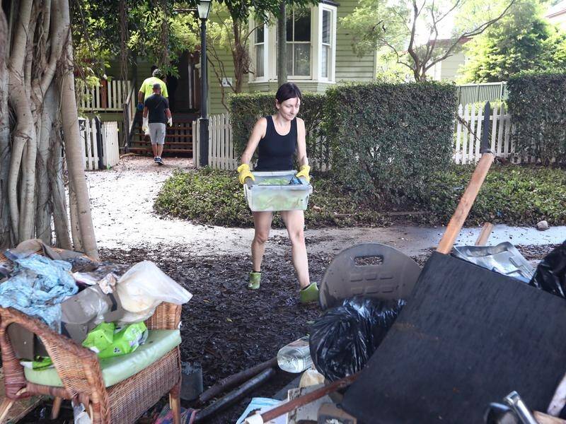 Lismore resident Angela Allen has begun the clean-up of her home in the flood-hit city.