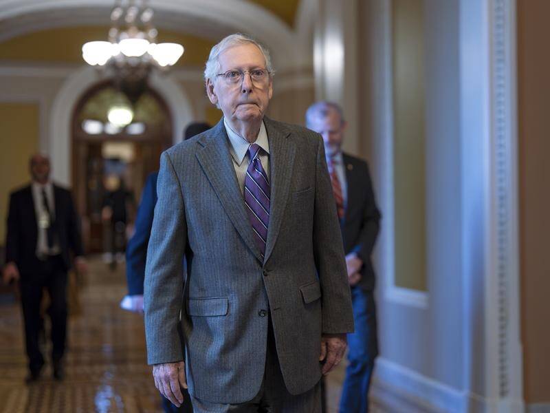 US Senate Republican leader Mitch McConnell has backed Joe Biden's decision to use military force. (AP PHOTO)