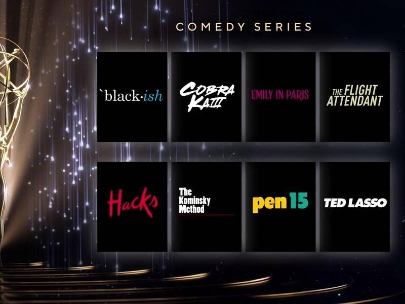 Ted Lasso, The Flight Attendant and Hacks are competing for best comedy series at the Emmy Awards.