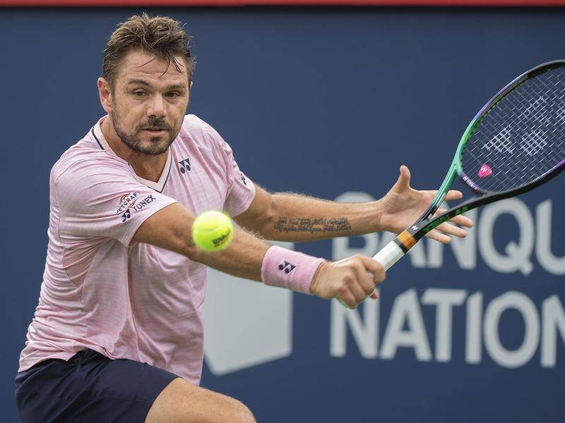 Tour veteran Stan Wawrinka has been beaten in three sets on day one of the Montreal Masters. (AP PHOTO)