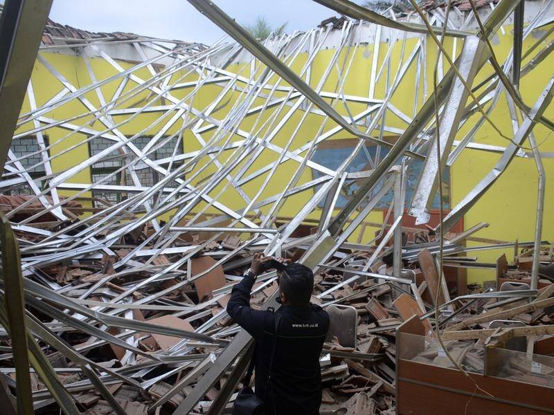 About 150 public facilities, including schools and hospitals, were damaged in the East Java quake.