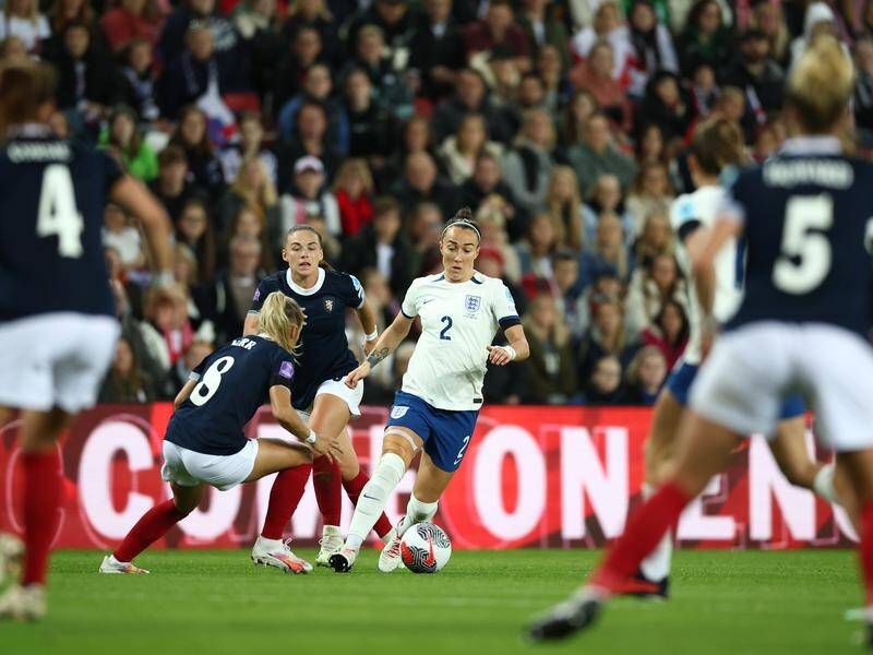 A late strike from Lucy Bronze (2) was not enough to take England into the Nations League semis. (EPA PHOTO)