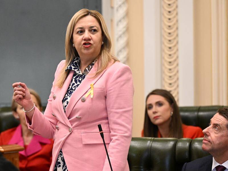 Premier Annastacia Palaszczuk told parliament the desalination plant will be delivered by 2035. (Darren England/AAP PHOTOS)