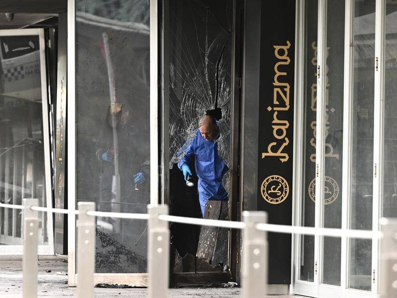 The Kazrizma restaurant, owned by members of the Haddara family, had two arson attacks in November. (Joel Carrett/AAP PHOTOS)