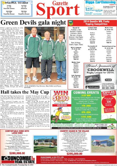 Crookwell Gazette front and back pages 2014 | May - August