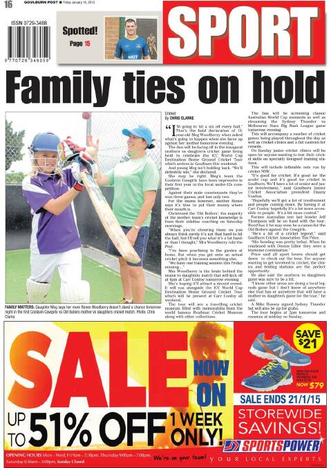 Goulburn Post: Front & Back Pages | Jan - March 2015
