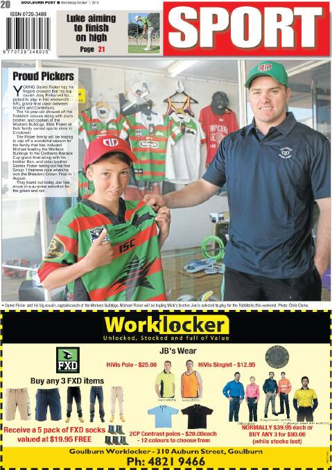 Goulburn Post front and back pages 2014 | October - December