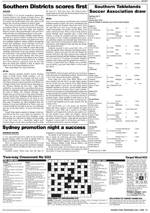 FLASHBACK EDITION: Goulburn Post, Wednesday July 7, 2004