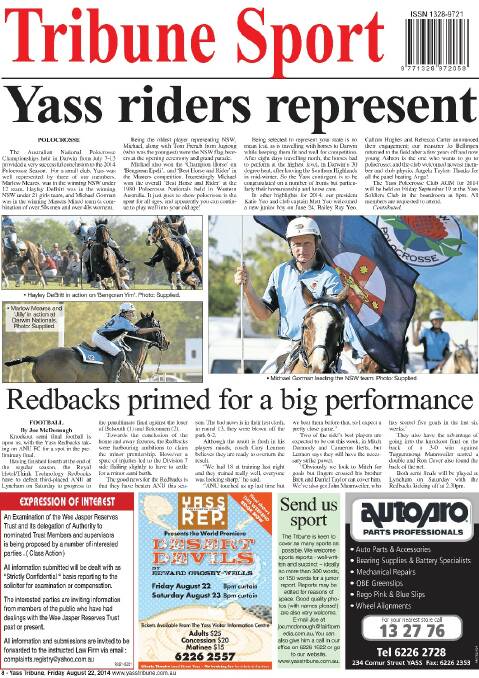 Yass Tribune front and back pages 2014 | May - August