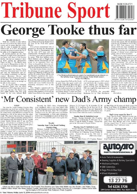 Yass Tribune front and back pages 2014 | May - August