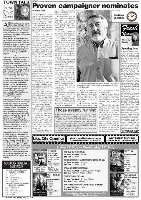 FLASHBACK EDITION: Goulburn Post, Friday May 21, 2004