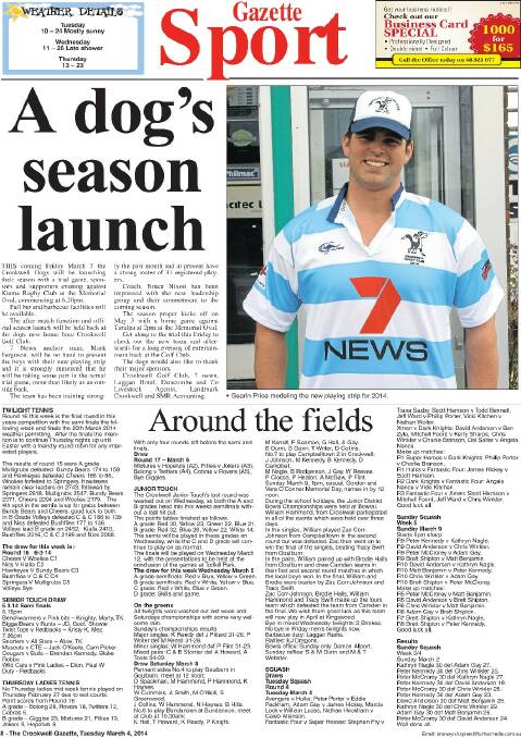 Crookwell Gazette front and back pages 2014 | January - April