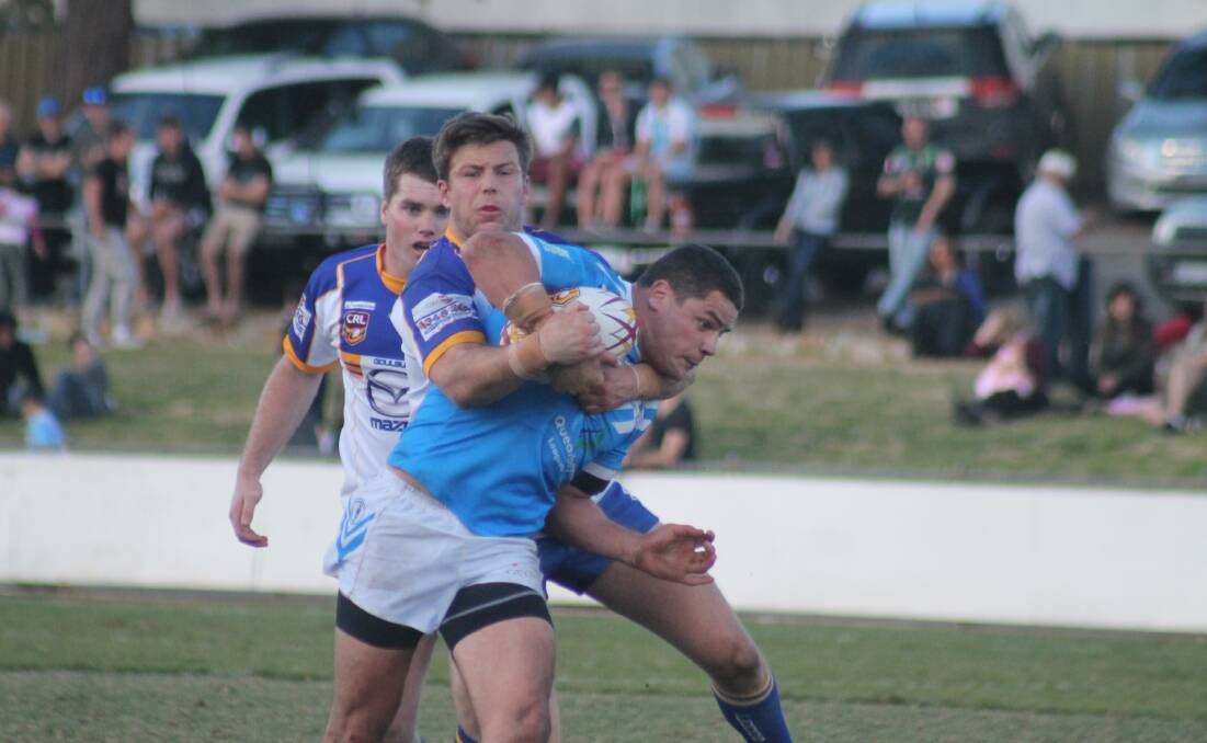 Queanbeyan Blues forward Trevor Thurling during Sunday's Canberra Raiders Cup grand final at Seiffert Oval. Photo: Miles Thompson.