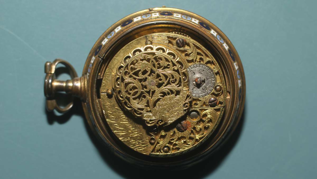 The suspected stolen antique watch recovered during a police raid in Thornlands. Photo courtesy QPS Media.