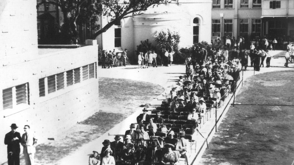 PRIDE:
Parents and
students
gathered for
the opening
of a new
wing at St
Patrick’s
College in
October,
1965.