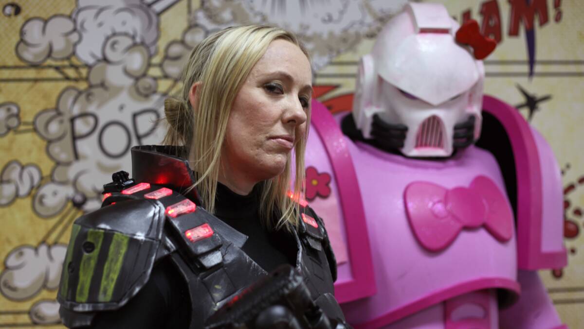 Kitty Cosplay as Sgt Calhoun from Wreck It Ralph, and Sunday Cosplay as the Hello Kitty Space Marine, are looking forward to the Goulburn Comic Con next month.