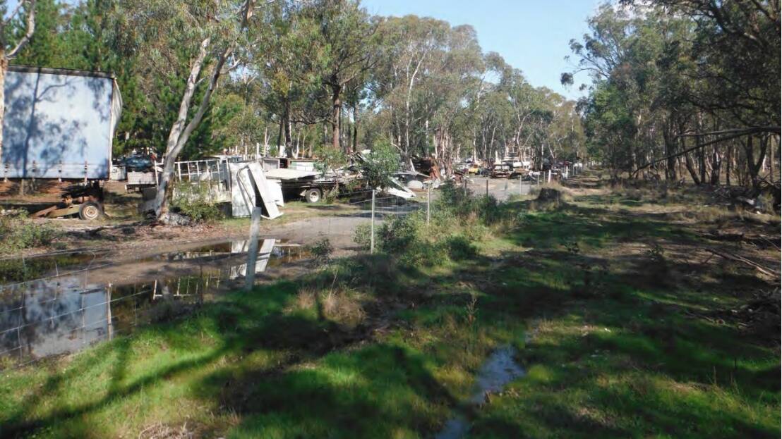 RISK: An image taken by Council showing the drainage line to the Lake Bathurst wetland from a neighbouring property.