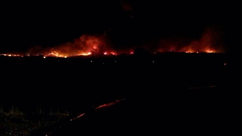 View of the fire from the highway. Photo: Nadine Sheldrick 