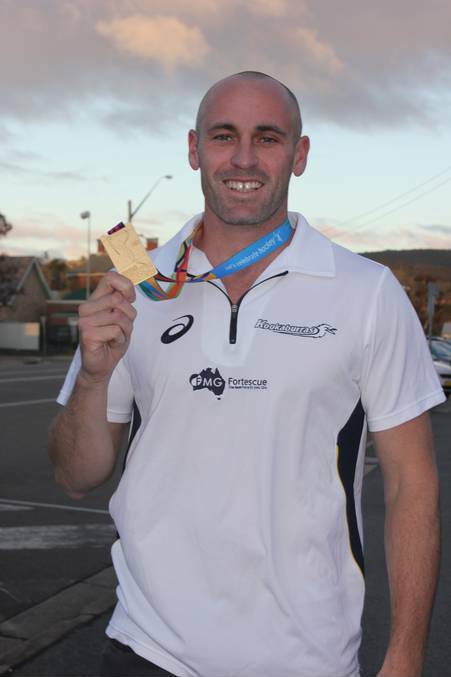 Glenn Turner celebrates his second World Cup medal with the Kookaburras. Photo: Chris Clarke