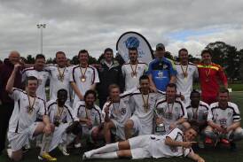 WINNERS: The
Goulburn Strikers are
State League Three
champions after they
convincingly beat the
UC Pumas 3-1 in the
grand-final at the
Hawker Football
Centre on Saturday
afternoon. Photo:
Chris Clarke.