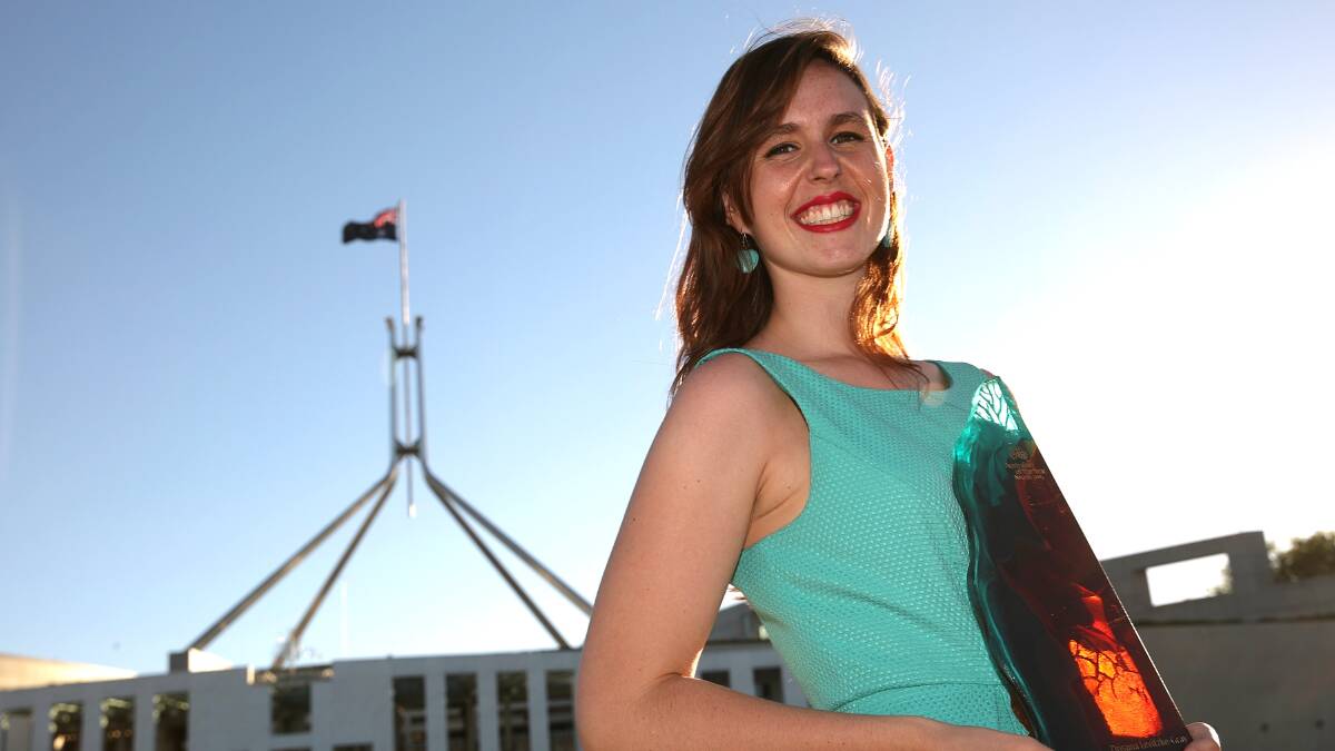 2015 Young Australian of the Year Drisana Levitzke-Gray at Parliament House in 2015. Picture: Getty Images