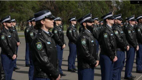 PROUD: Probationary officers attest at the NSW Police Academy on April 9. Photo: supplied