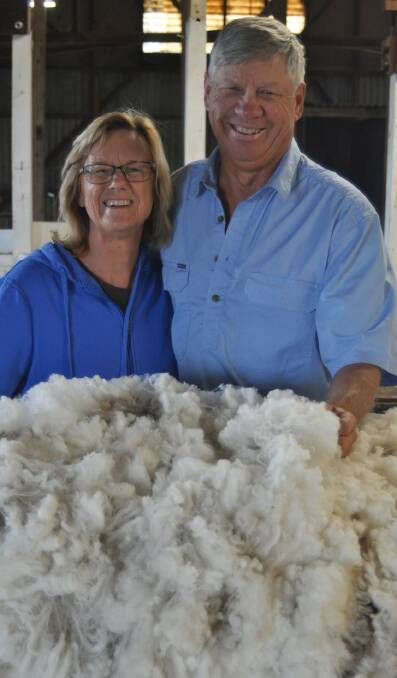 Bigga wool growers Danny and Megan Picker of Hillcreston Park come second place in the 2020 Ermenegildo Zegna Vellus Aureum Trophy. Photo: Hannah Sparks